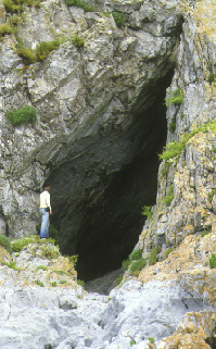 Entrance to Paviland Cave. (Click on image to view larger.)